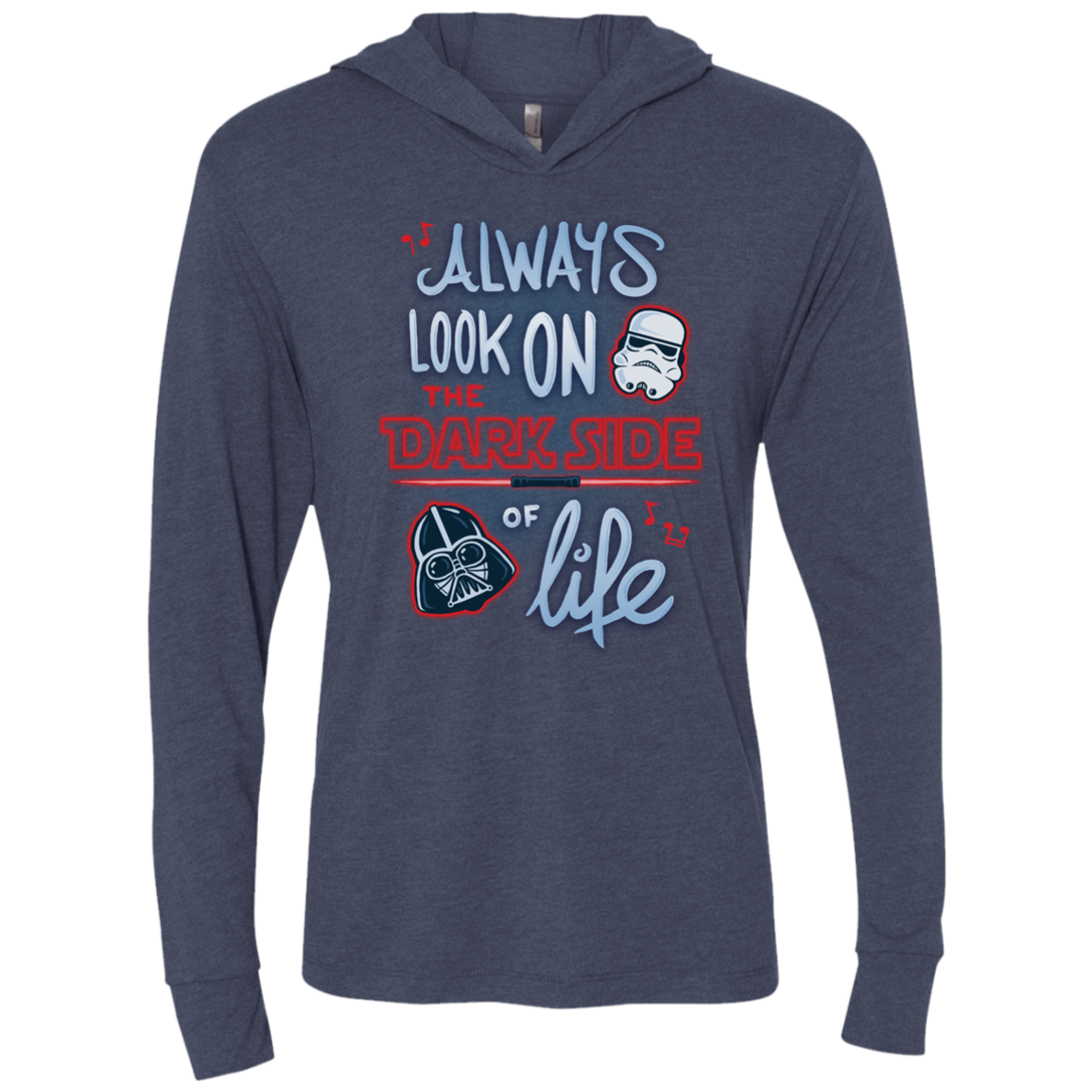 Dark Side of Life Triblend Long Sleeve Hoodie Tee