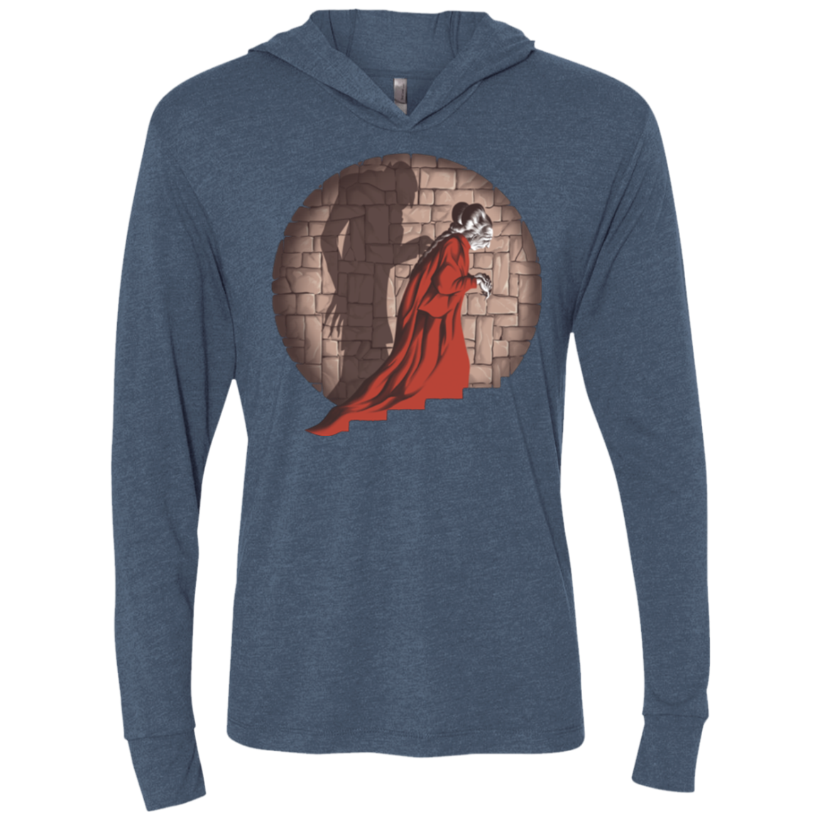 Shadow Mismatch Triblend Long Sleeve Hoodie Tee