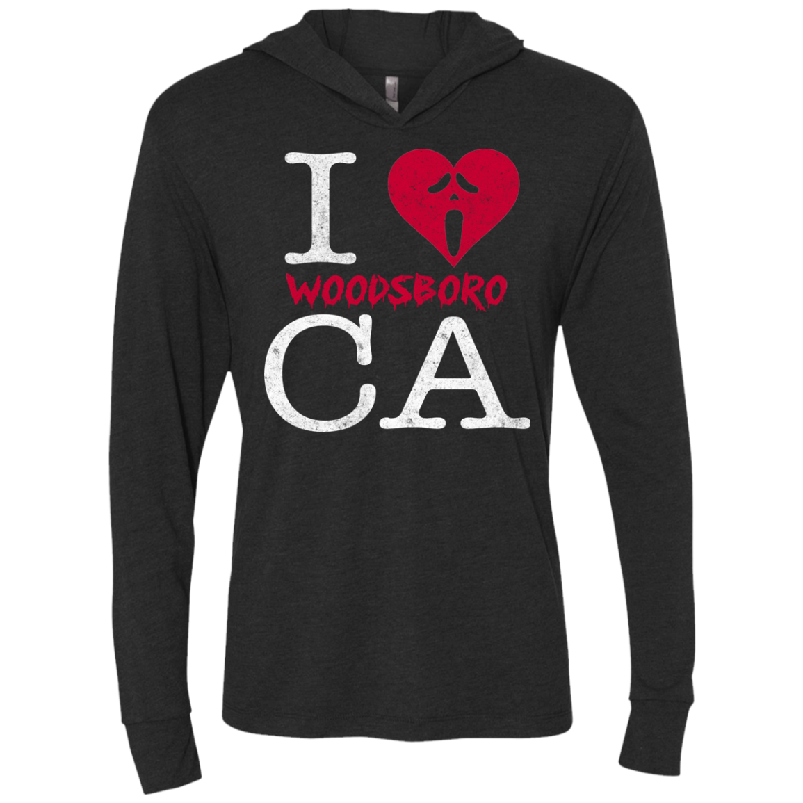 Woodsboro Love Triblend Long Sleeve Hoodie Tee