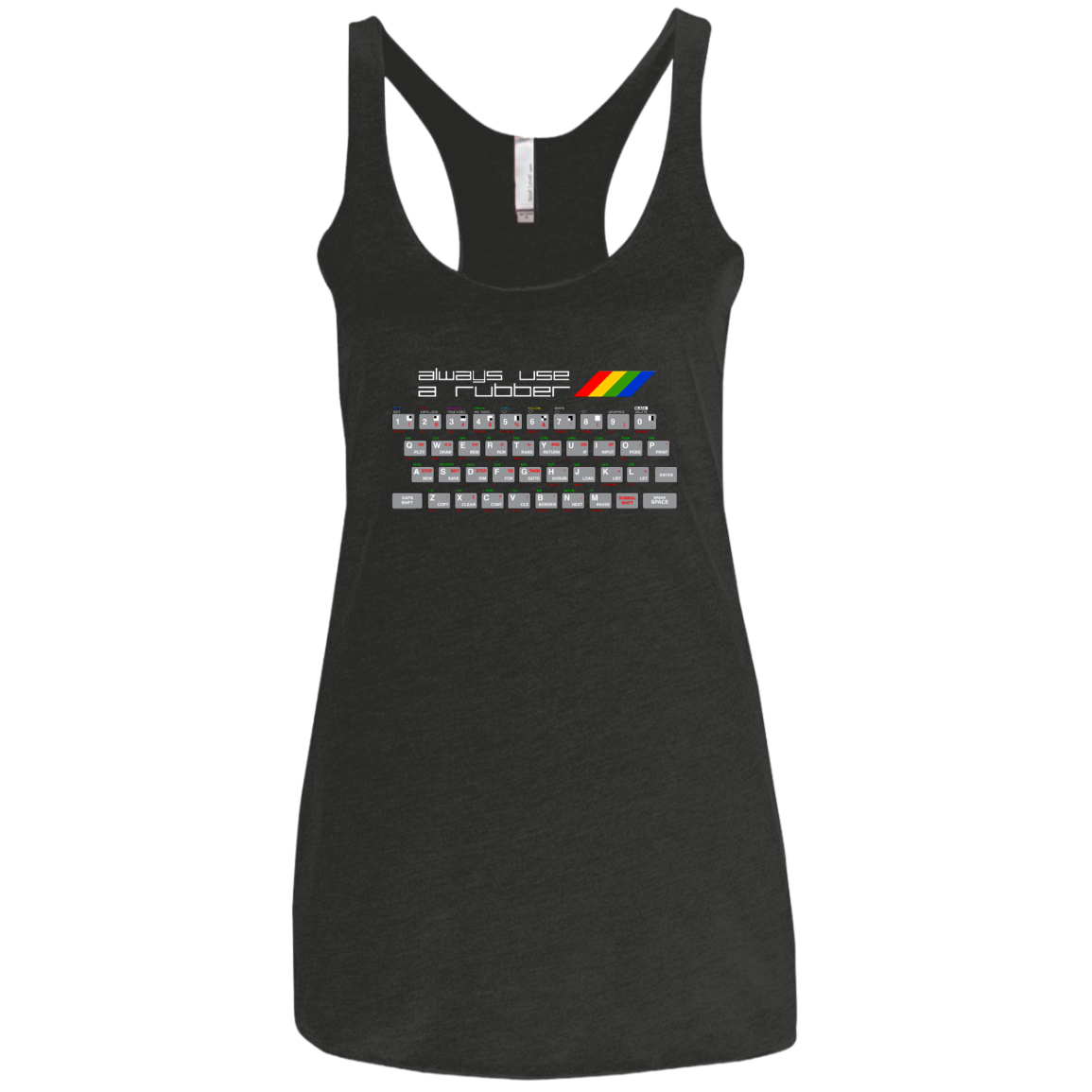 Always Use A Rubber Women's Triblend Racerback Tank