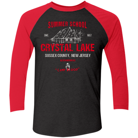 Crystal Lake summer school Men's Triblend 3/4 Sleeve