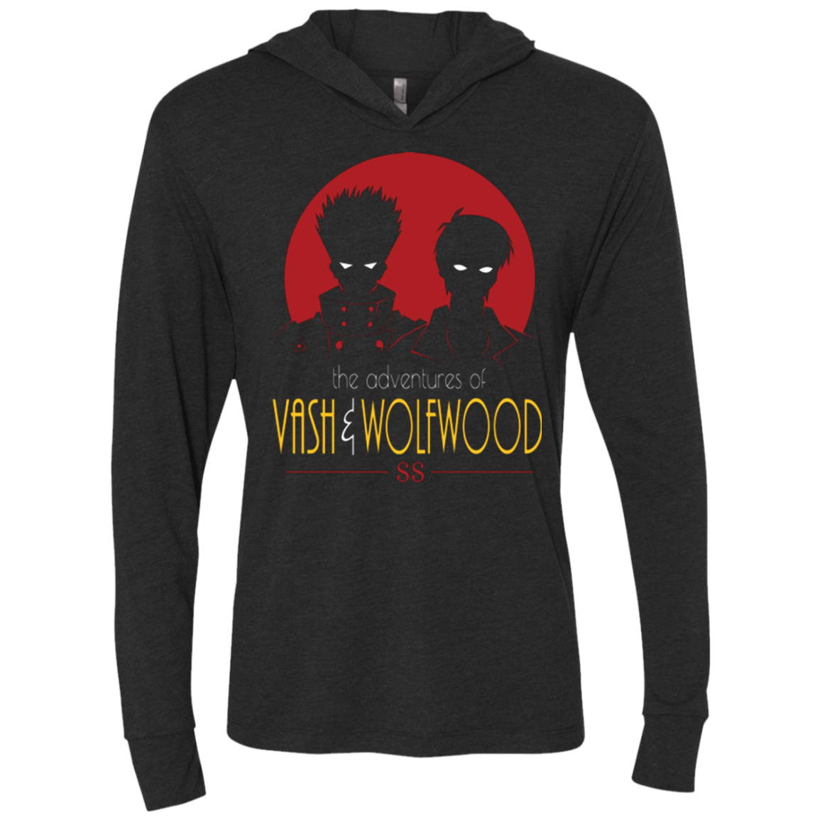 Adventures of Vash & Wolfwood Triblend Long Sleeve Hoodie Tee