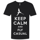 Keep Calm and Fly Casual Men's Premium V-Neck