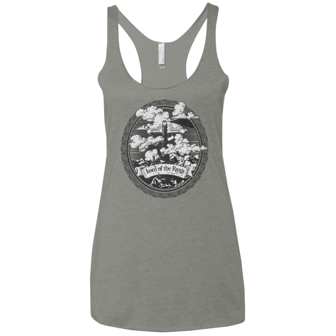Vintage Mordor Tower Women's Triblend Racerback Tank