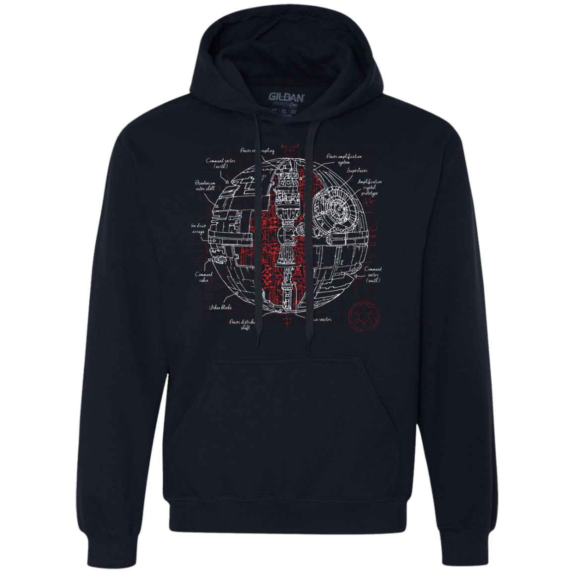 Death Star Plan Premium Fleece Hoodie
