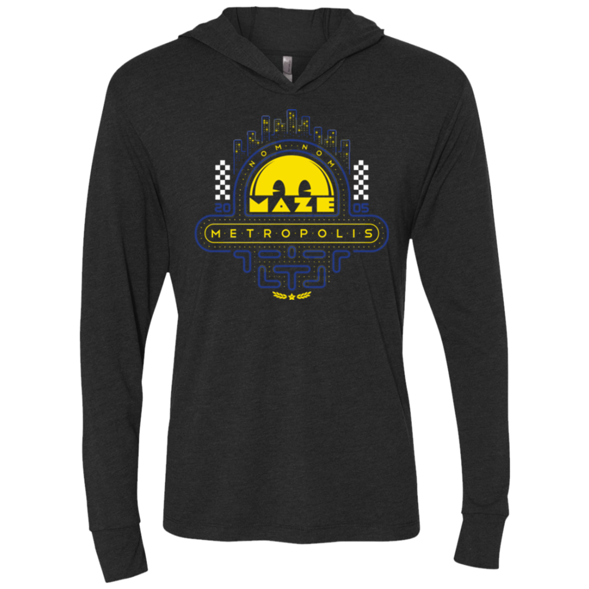 Maze Metropolis Triblend Long Sleeve Hoodie Tee