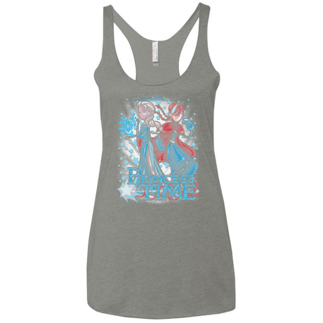 Princess Time Elsa Anna Women's Triblend Racerback Tank