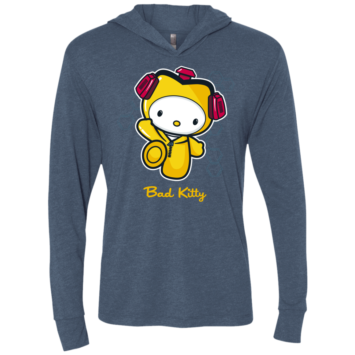 Bad Kitty Triblend Long Sleeve Hoodie Tee