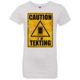 Caution I'm Texting Girls Premium T-Shirt