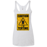 Caution I'm Texting Women's Triblend Racerback Tank