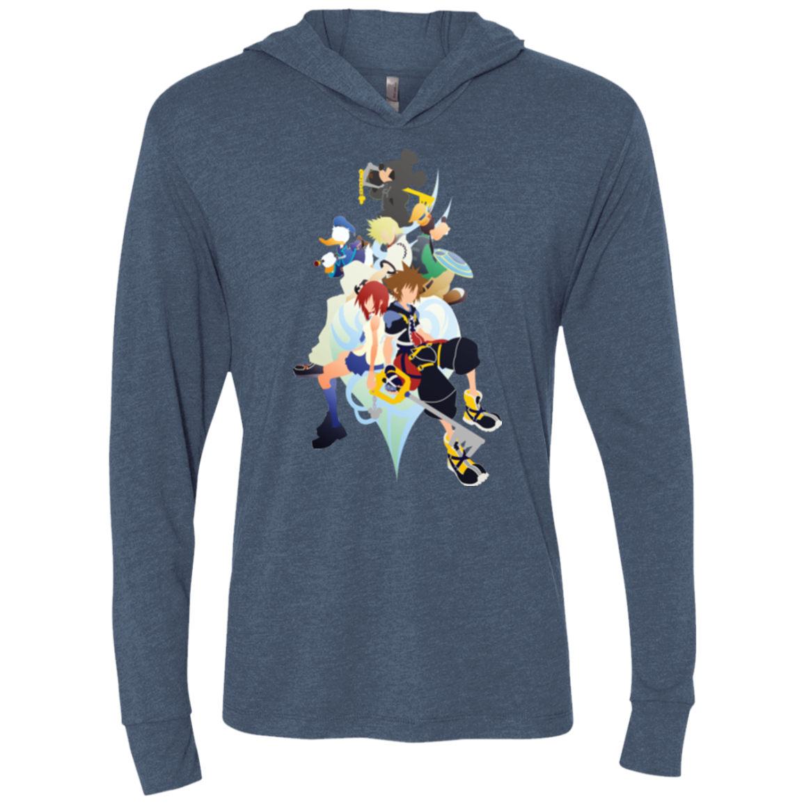 Kingdom Hearts Triblend Long Sleeve Hoodie Tee
