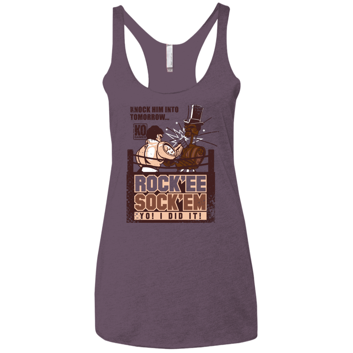 Rockee Sockem Women's Triblend Racerback Tank