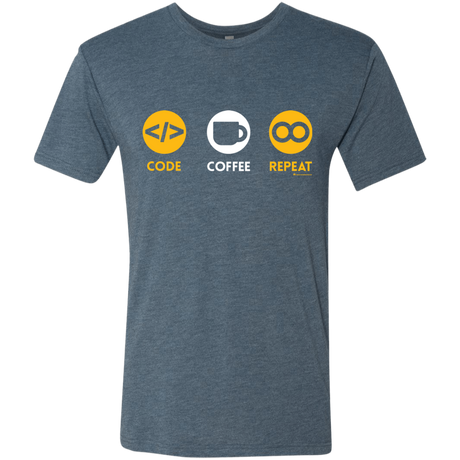 Code Coffee Repeat Men's Triblend T-Shirt