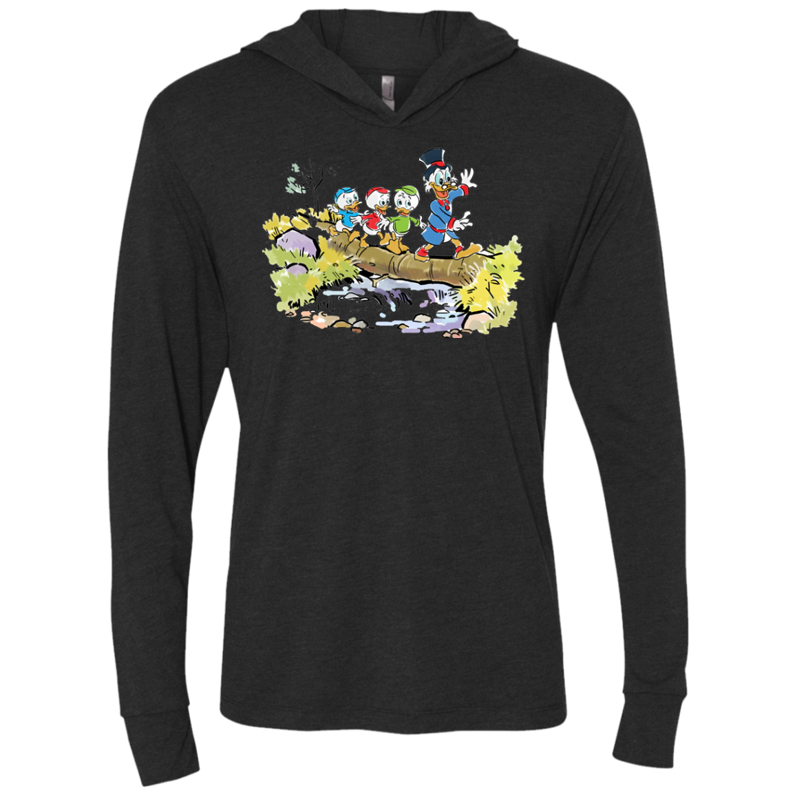 Duck Tails Triblend Long Sleeve Hoodie Tee