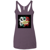 White Green Red Women's Triblend Racerback Tank