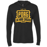 Eat More Chicken Triblend Long Sleeve Hoodie Tee