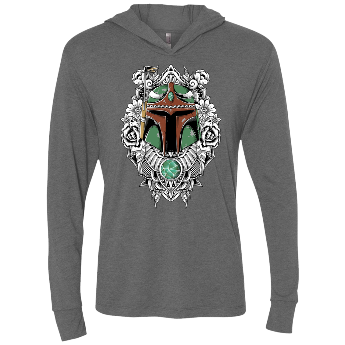 Mandalorian Warrior Triblend Long Sleeve Hoodie Tee