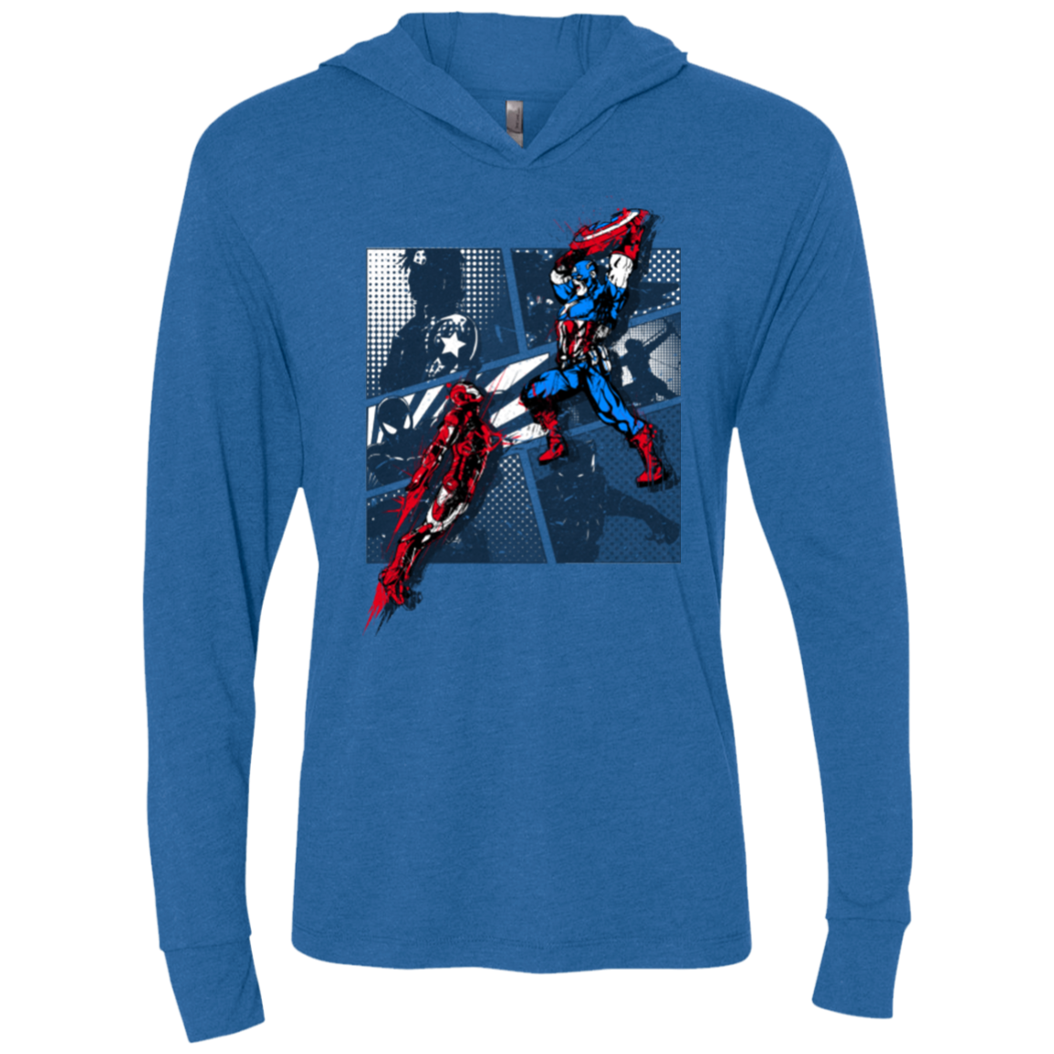 CIVIL WAR Triblend Long Sleeve Hoodie Tee