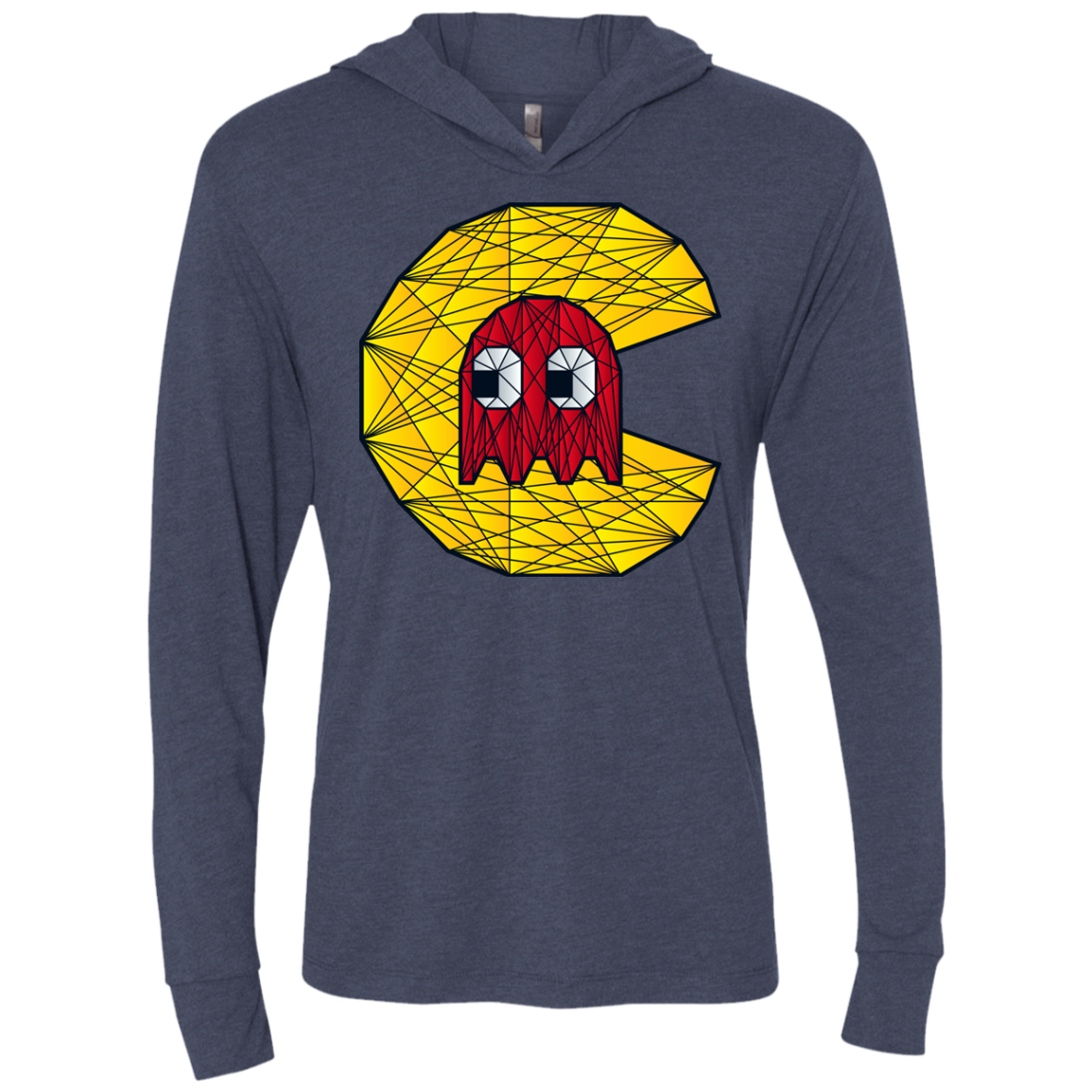 Poly Pac Man Triblend Long Sleeve Hoodie Tee