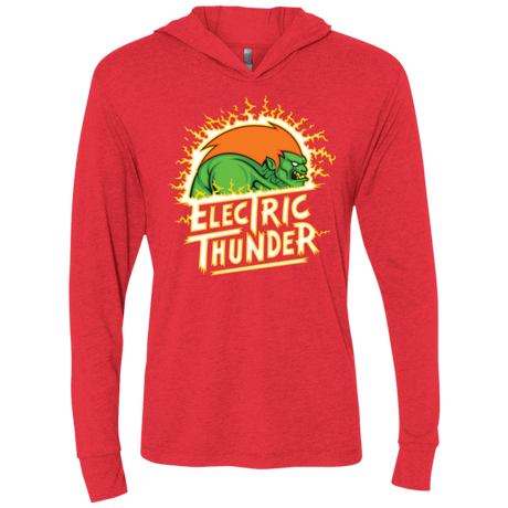 Electric Thunder Triblend Long Sleeve Hoodie Tee