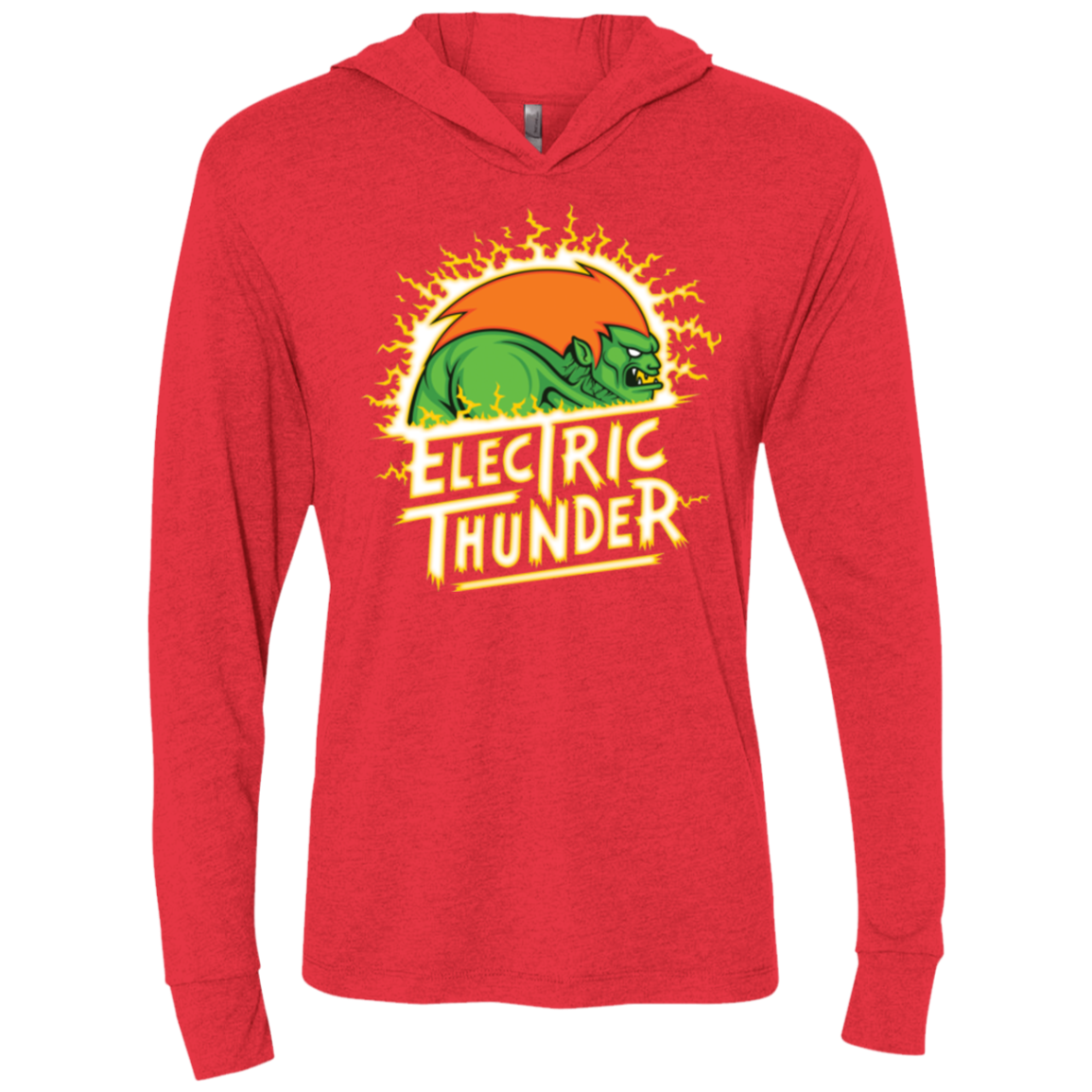 Electric Thunder Triblend Long Sleeve Hoodie Tee