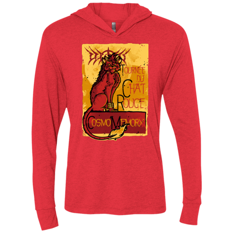 LE CHAT ROUGE Triblend Long Sleeve Hoodie Tee