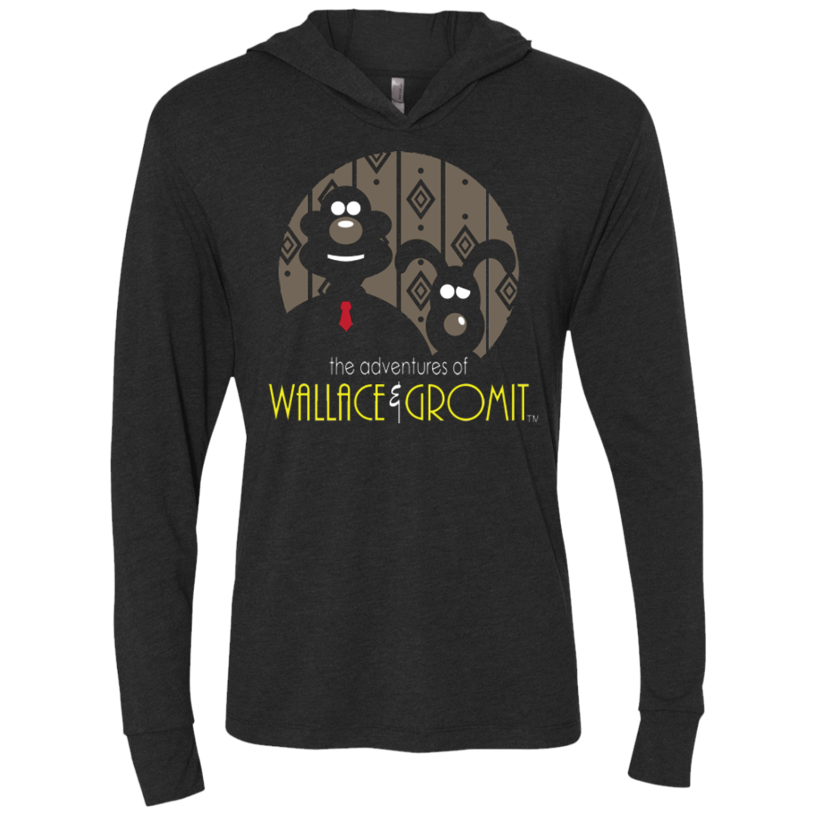 Wallace & Gromit Triblend Long Sleeve Hoodie Tee