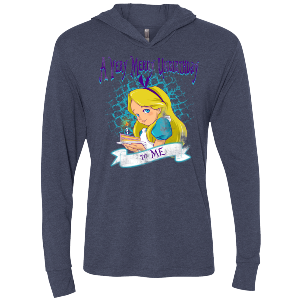 A Very Merry Un-Birthday Triblend Long Sleeve Hoodie Tee