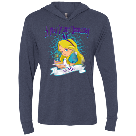 A Very Merry Un-Birthday Triblend Long Sleeve Hoodie Tee