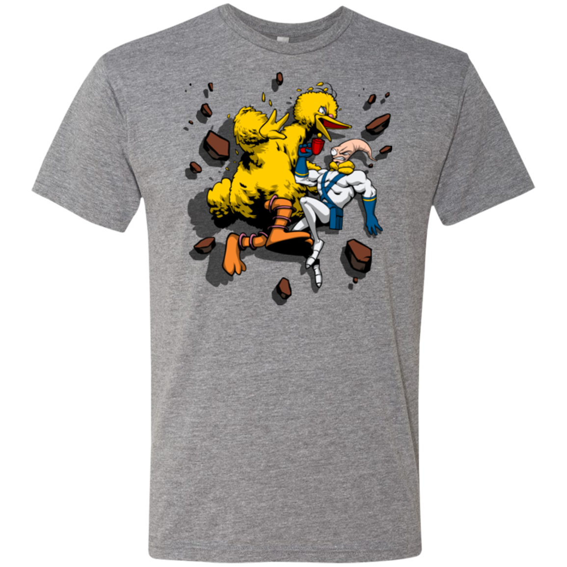 Big Bird and Worm Men's Triblend T-Shirt