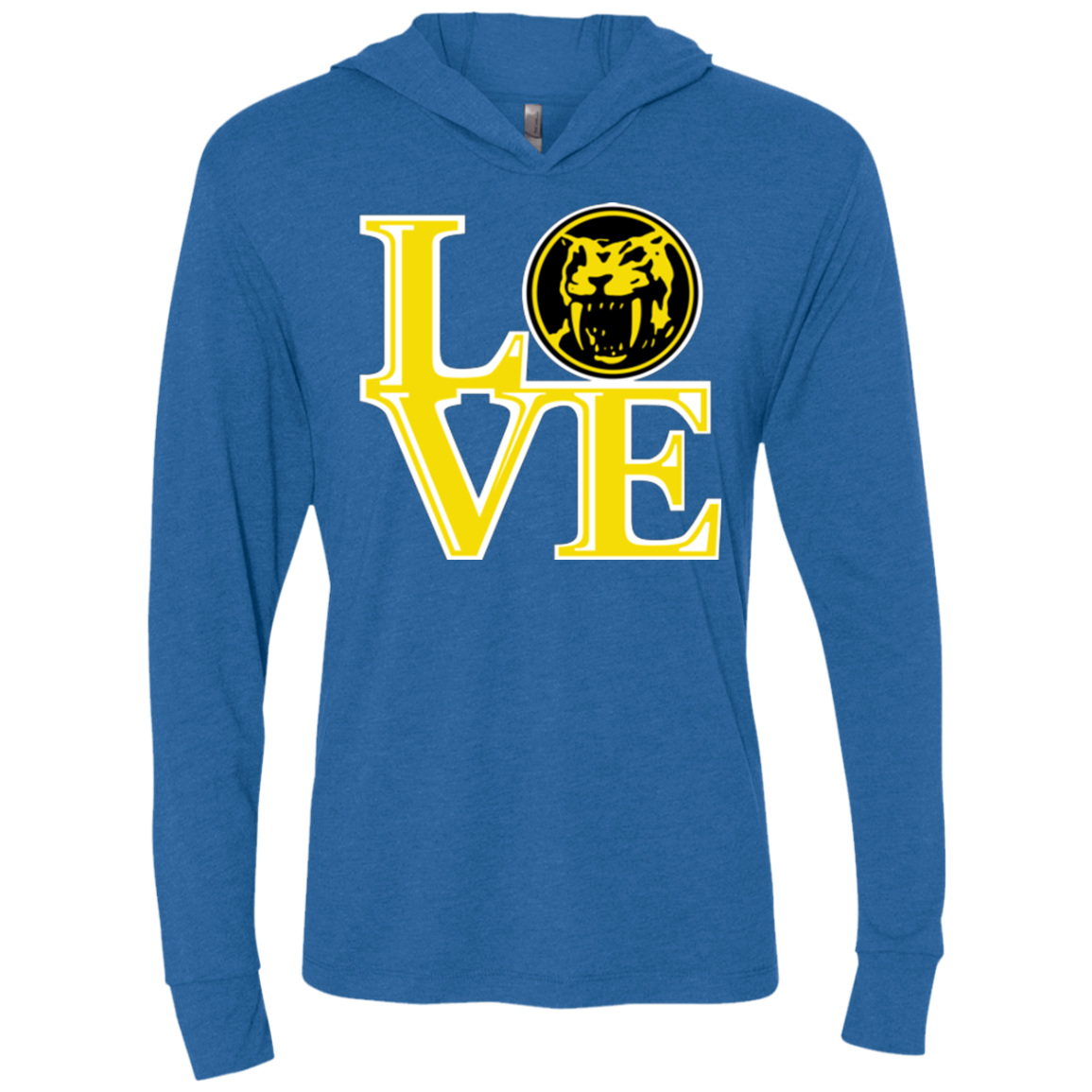 Yellow Ranger LOVE Triblend Long Sleeve Hoodie Tee