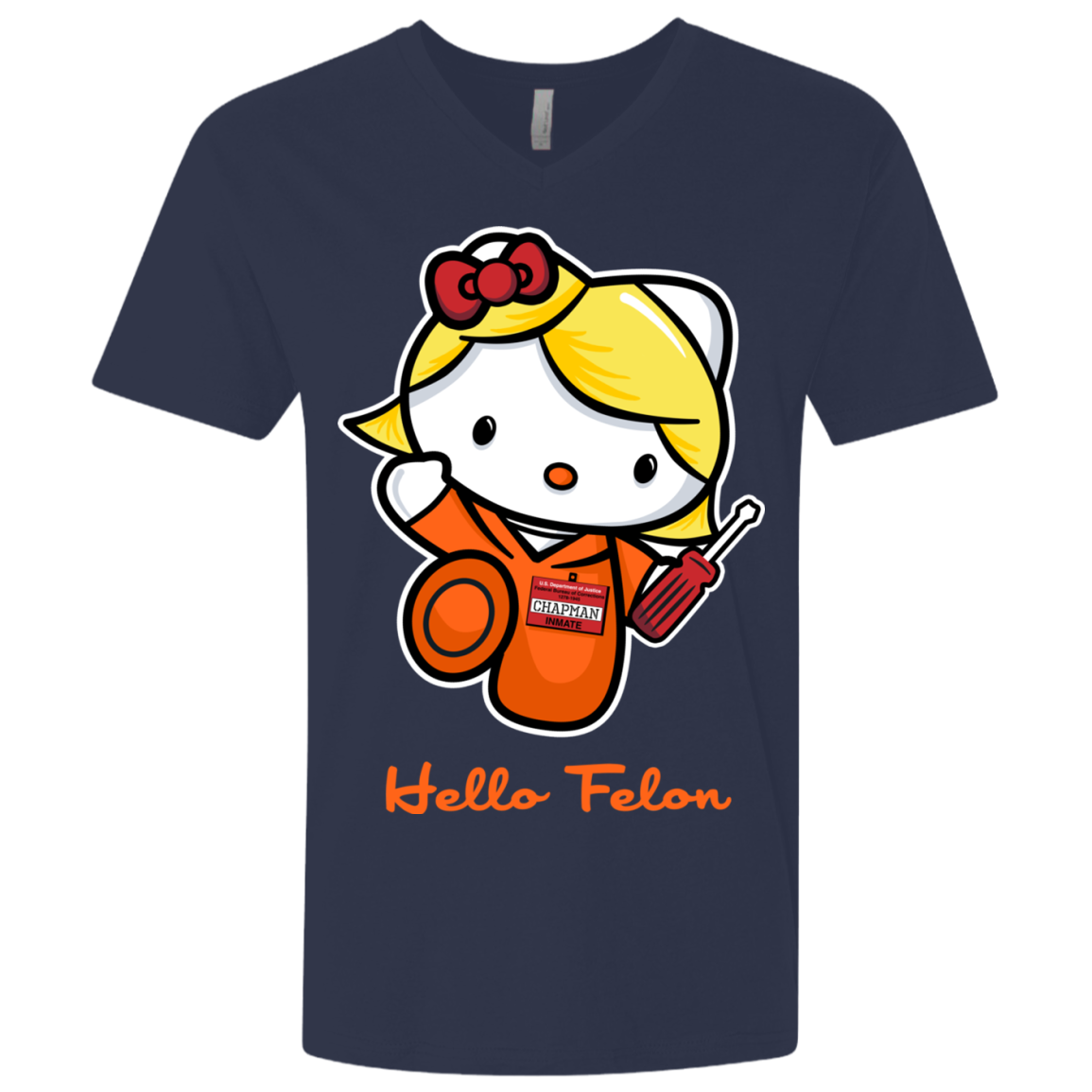 Orange is the New Cat Men's Premium V-Neck