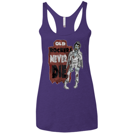 Old Rockers Never Die Women's Triblend Racerback Tank