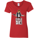 Rebels Never Die Women's V-Neck T-Shirt