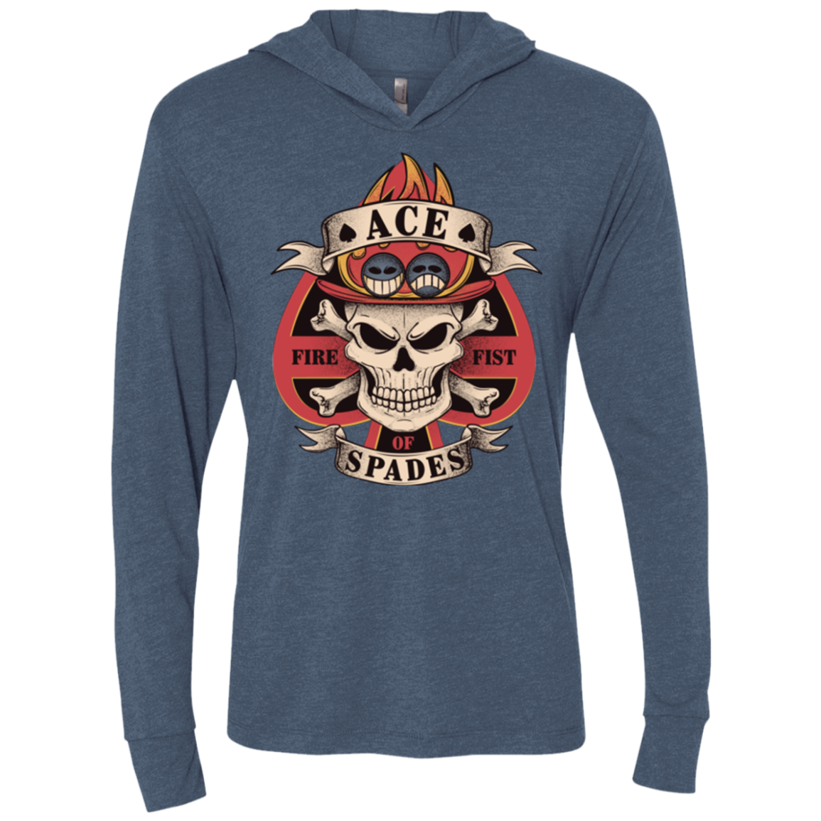 Ace of Spades Triblend Long Sleeve Hoodie Tee