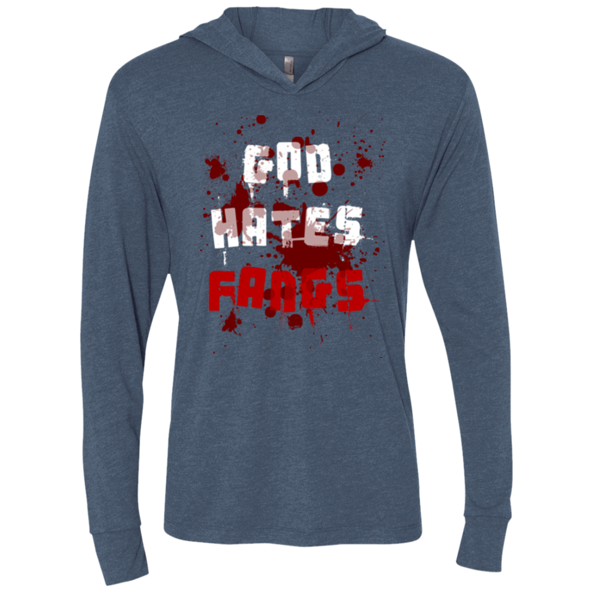 God hates fangs Triblend Long Sleeve Hoodie Tee