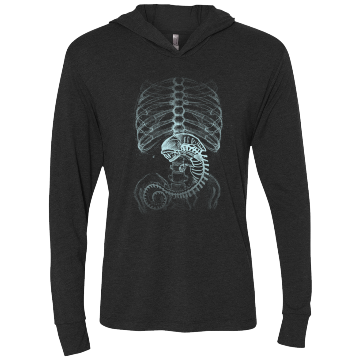 Creepy pregnant Triblend Long Sleeve Hoodie Tee