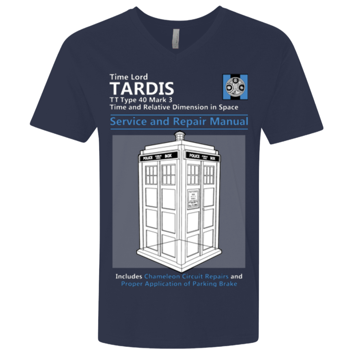 TARDIS SERVICE AND REPAIR MANUAL Men's Premium V-Neck