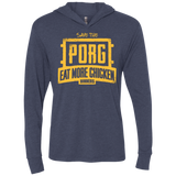 Eat More Chicken Triblend Long Sleeve Hoodie Tee