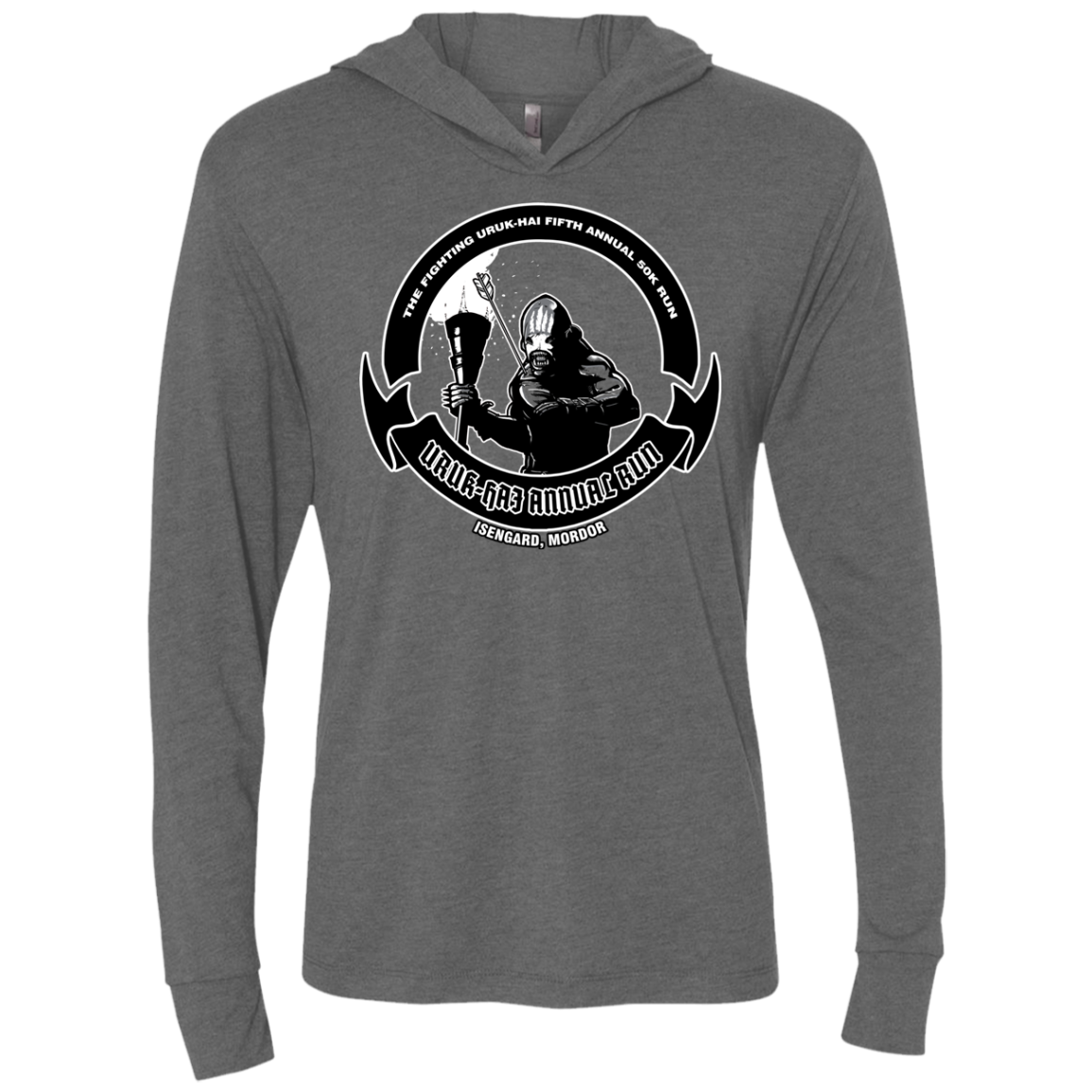 Uruk Hai Annual Run Triblend Long Sleeve Hoodie Tee