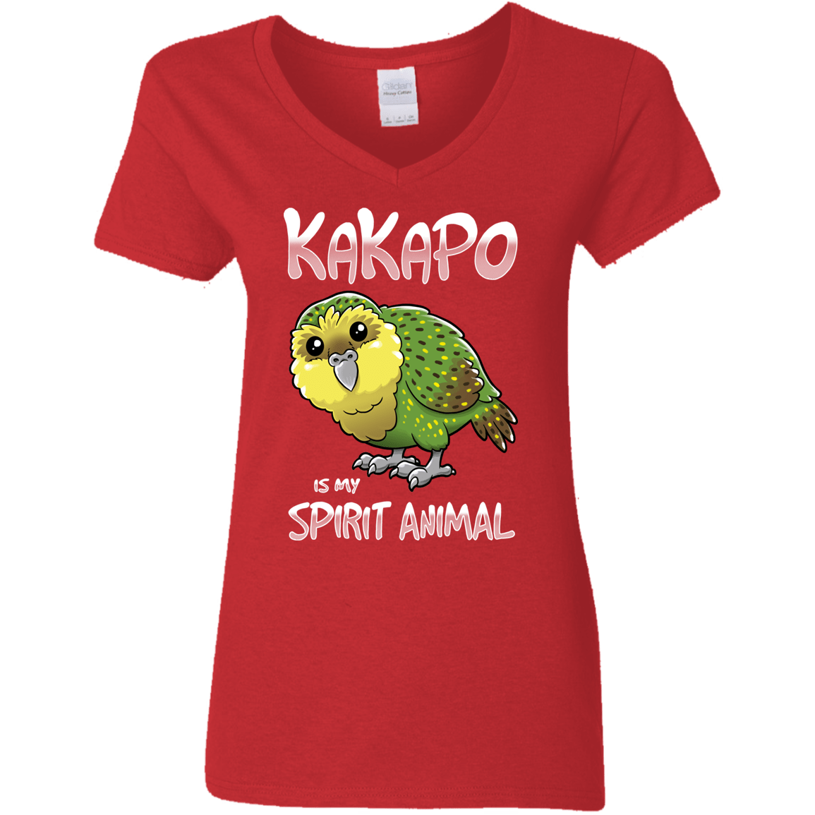 T-Shirts Red / S Kakapo Spirit Animal Women's V-Neck T-Shirt