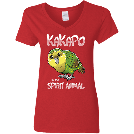 T-Shirts Red / S Kakapo Spirit Animal Women's V-Neck T-Shirt