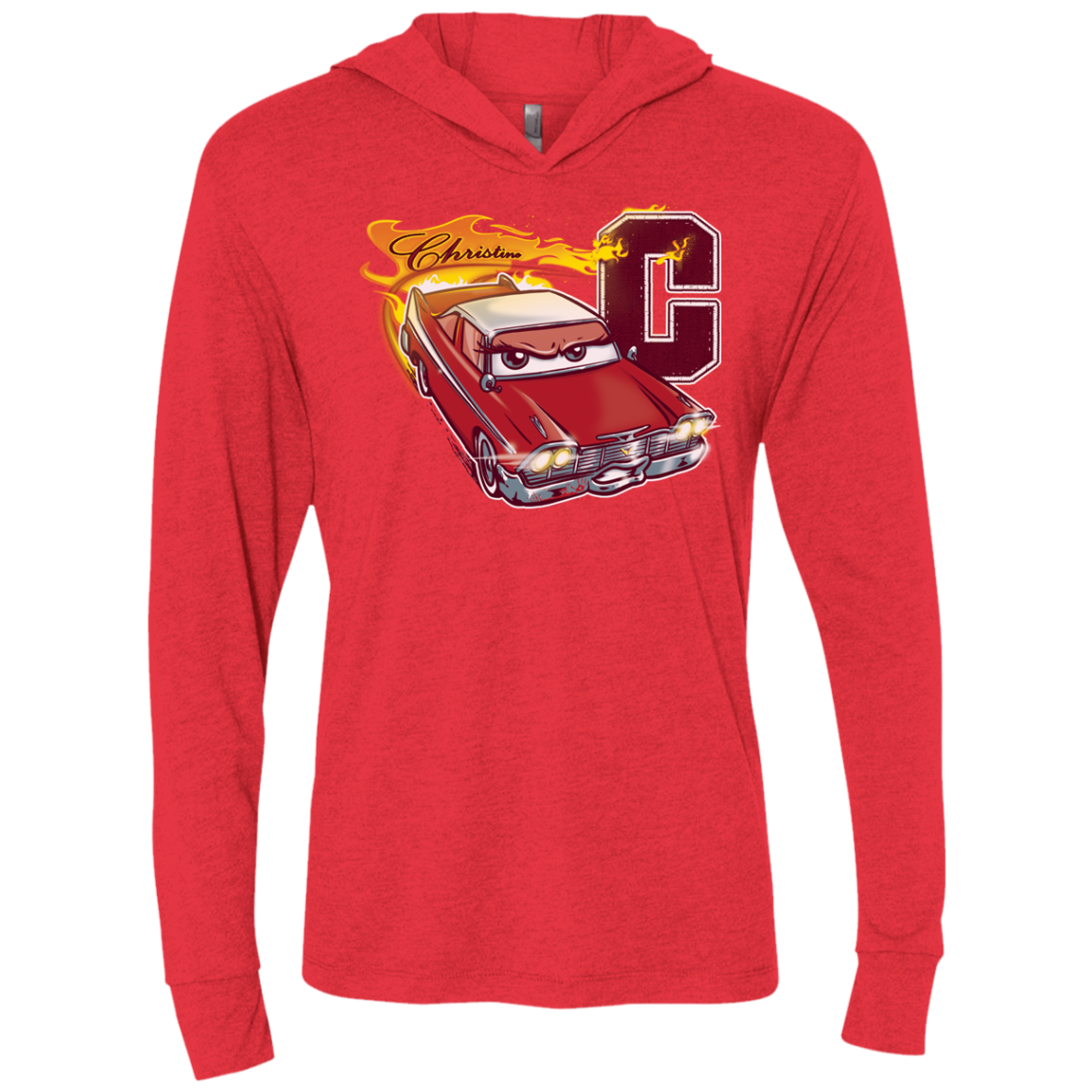 Fury And Fire Triblend Long Sleeve Hoodie Tee