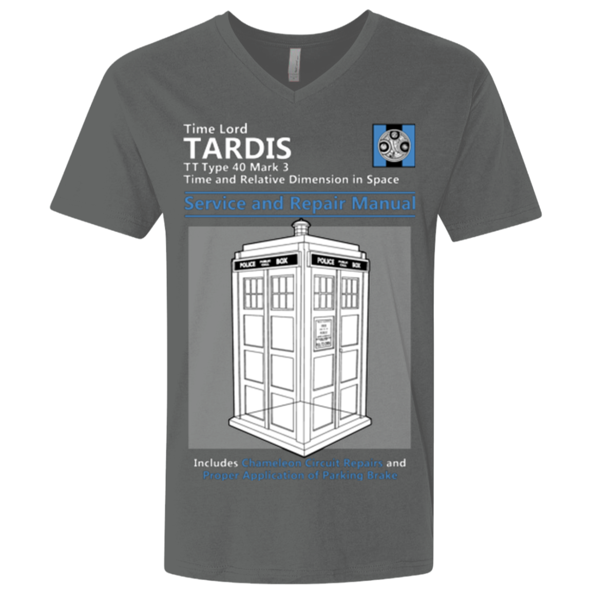 TARDIS SERVICE AND REPAIR MANUAL Men's Premium V-Neck