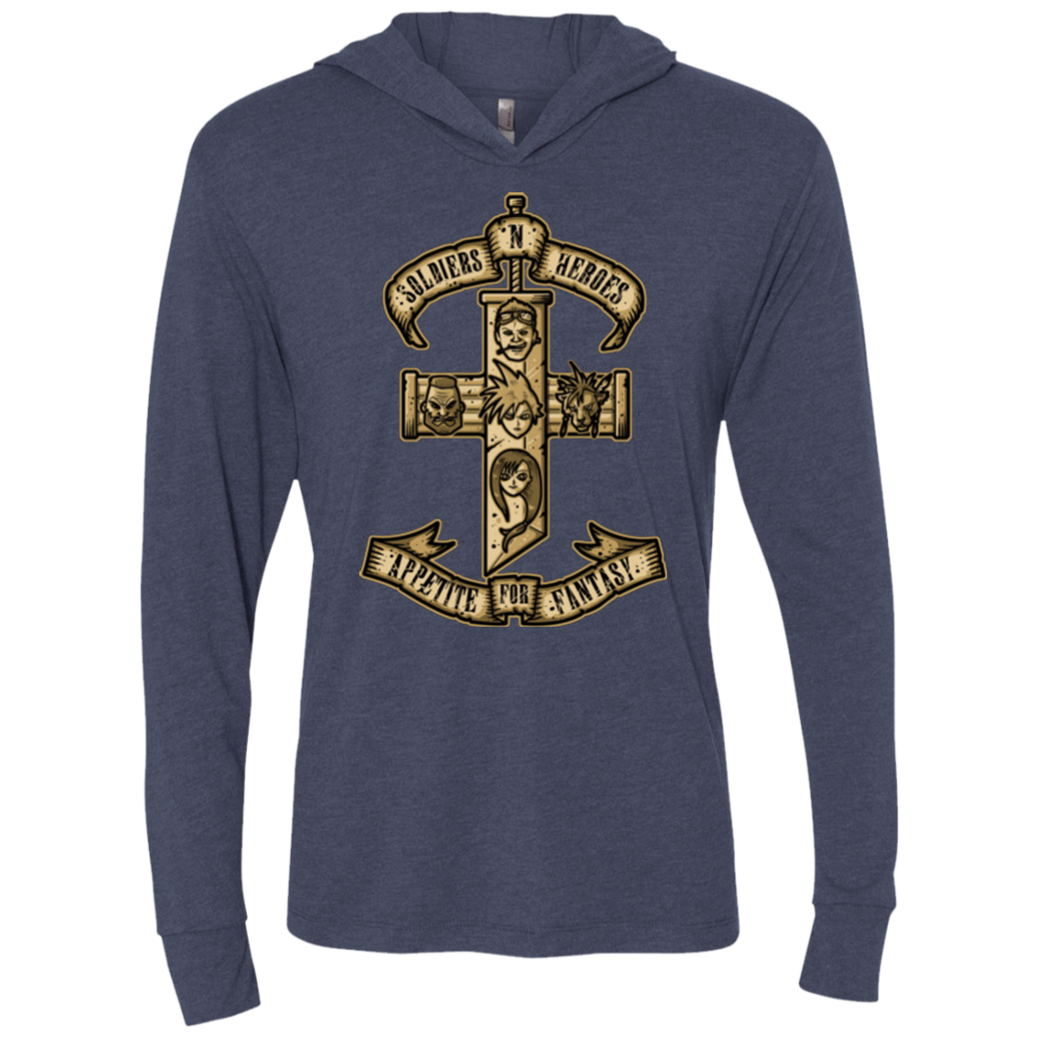 APPETITE FOR FANTASY Triblend Long Sleeve Hoodie Tee