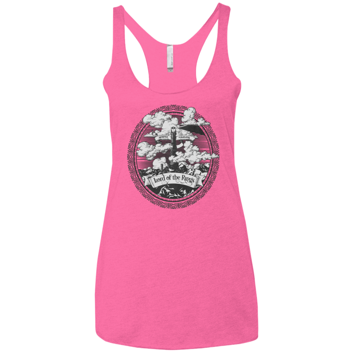 Vintage Mordor Tower Women's Triblend Racerback Tank