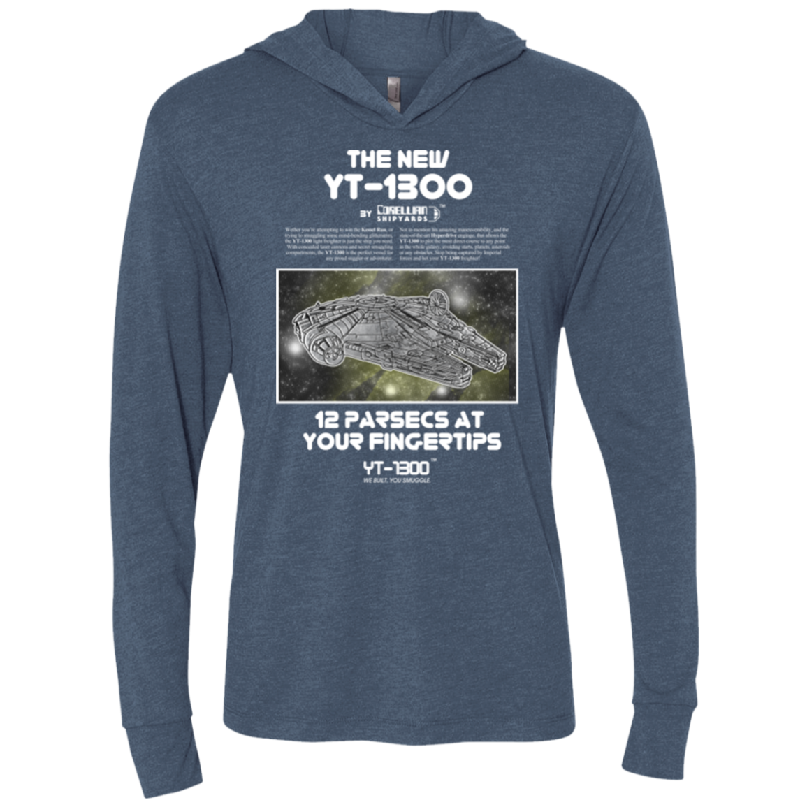 Falcon YT-3000 Triblend Long Sleeve Hoodie Tee