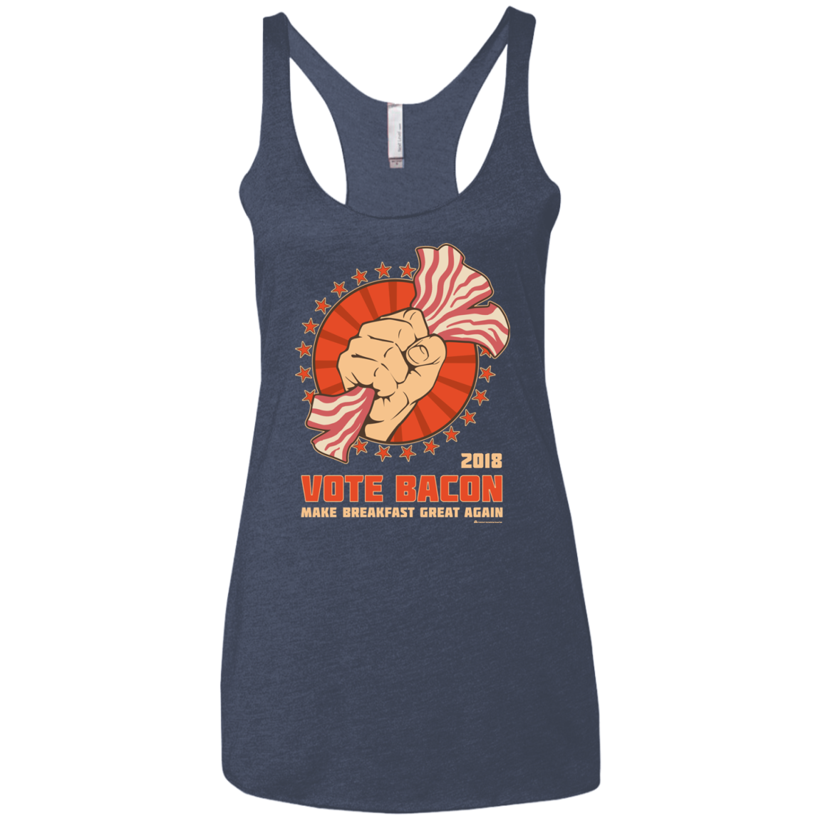 Vote Bacon In 2018 Women's Triblend Racerback Tank
