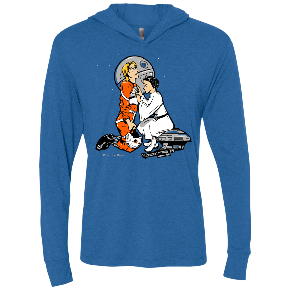 Rebellion Hero Triblend Long Sleeve Hoodie Tee