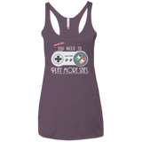 Evolve Today! Play More SNES Women's Triblend Racerback Tank